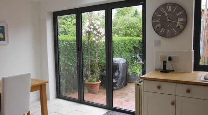 Solarlux SL60e Bifold Doors and Contemporary Aluminium Sash Casement Windows in Beaconsfield, Buckinghamshire